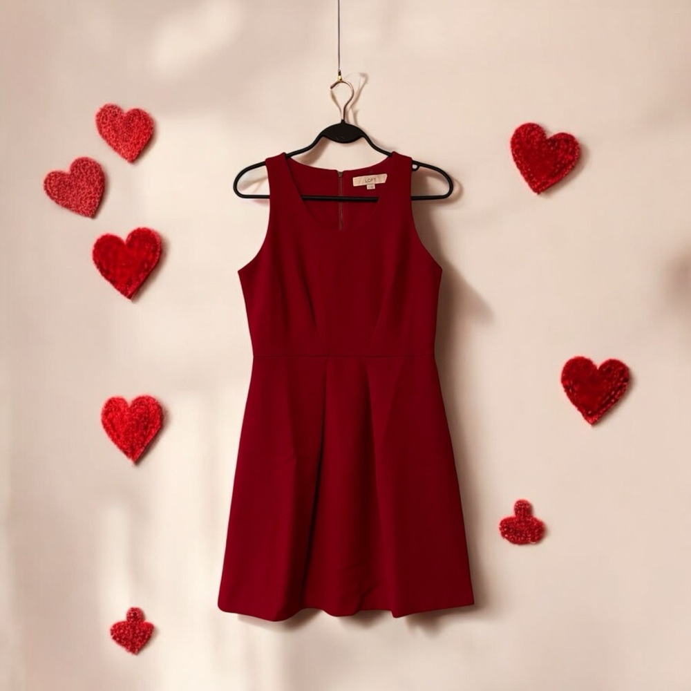 Ann Taylor LOFT Red Sleeveless Dress